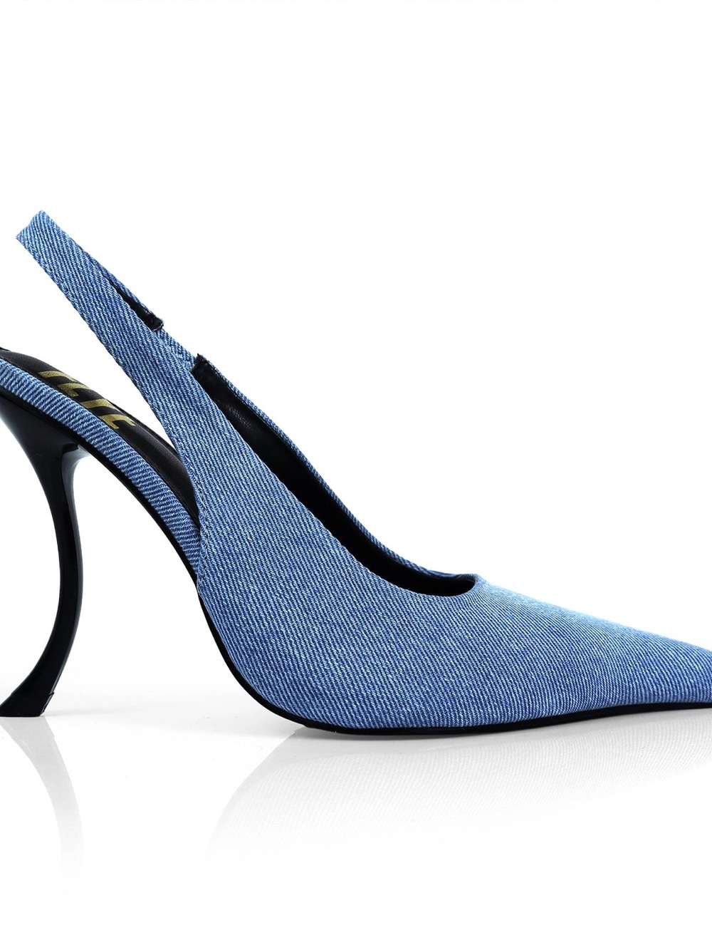 Light Blue Denim Slingback Pointed Heels